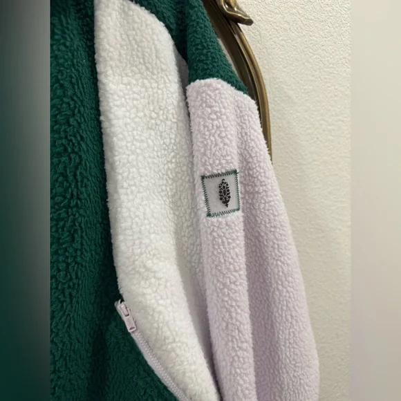 Free People FP Movement NWT Hit The Slopes Fleece Hoodie Evergreen Combo - Picture 4 of 8